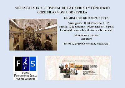 Cartel del concierto de coro y visita al Hospital de la Caridad de Sevilla 2023