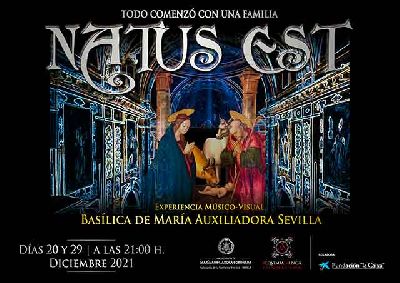 Cartel del concierto Natus est en la Basílica de María Auxiliadora de Sevilla 2021