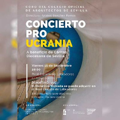 Cartel del concierto pro Ucrania en Círculo de Labradores Sevilla 2022
