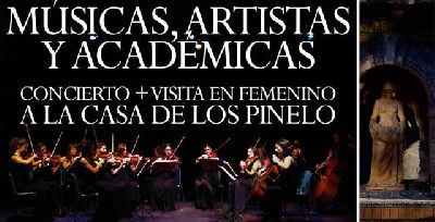 Cartel del concierto y visita: Músicas, artistas y académicas en la Casa de los Pinelo de Sevilla