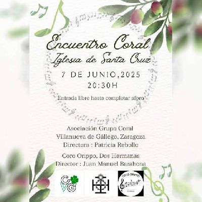 Cartel del concierto coral en la iglesia de Santa Cruz de Sevilla (junio 2025)