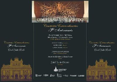 Cartel del concierto de Coral Salvé de Laredo en la iglesia del Salvador de Sevilla 2025