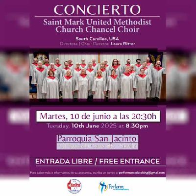 Cartel del Saint Mark United Methodist Chancel Choir en la iglesia de San Jacinto de Sevilla 2025