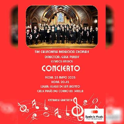 Cartel del California Redwood Chorale en la iglesia de San Jacinto de Sevilla 2025