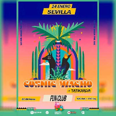 Cartel del concierto de Cosmic Wacho y Tatikardia en FunClub Sevilla 2025