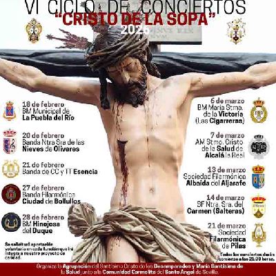 Cartel de los conciertos del ciclo Cristo de la Sopa en el Santo Ángel Sevilla 2026