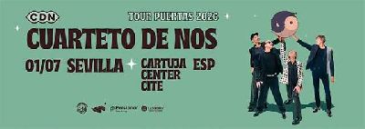 Cartel del concierto de Cuarteto de Nos en el Cartuja Center de Sevilla 2026