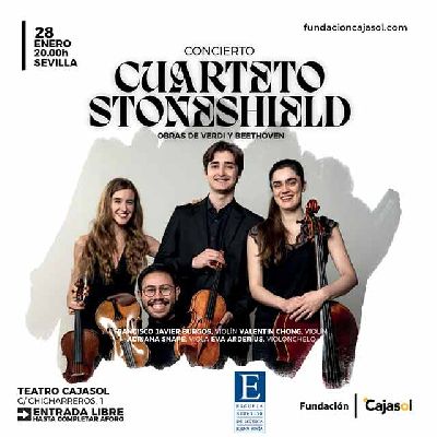 Cartel del concierto de Cuarteto Stoneshield en Cajasol Sevilla 2026