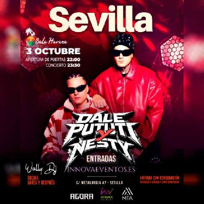 Cartel del concierto de Dale Pututi y Nesty en la Sala Havana de Sevilla 2026