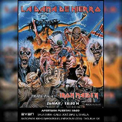 Cartel del concierto del grupo La Dama de Hierro en la Sala Even Sevilla 2023