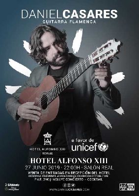 Cartel del concierto de Daniel Casares en el Hotel Alfonso XIII de Sevilla 2019