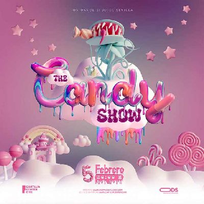 Cartel del espectáculo The candy show en el Cartuja Center de Sevilla 2025