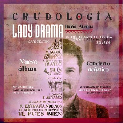 Cartel del concierto de David Atenas en Lady Drama Café Teatro Sevilla 2024