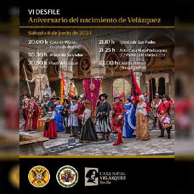 Cartel del Desfile por el aniversario del nacimiento de Velázquez en Sevilla 2024