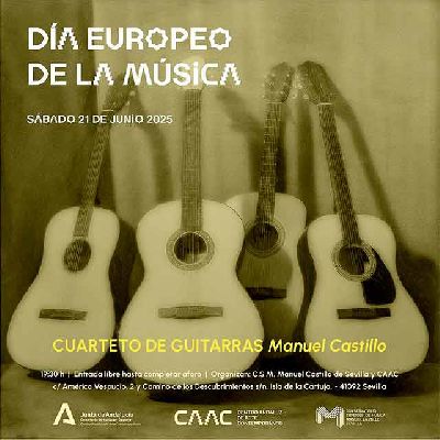 Cartel del Día Europeo de la Música 2025 en el CAAC de Sevilla