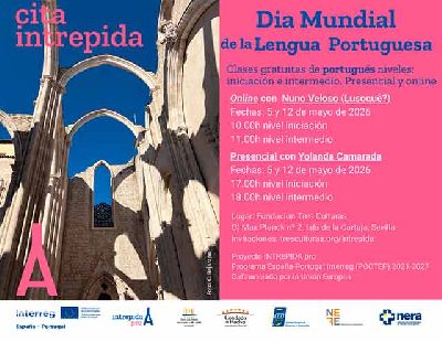 Cartel del Día Mundial de la Lengua Portuguesa en la Fundación Tres Culturas Sevilla 2026