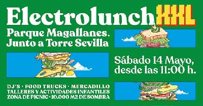 Cartel del Electronic Lunch XXL en el parque Fernando Magallanes de Sevilla 2022