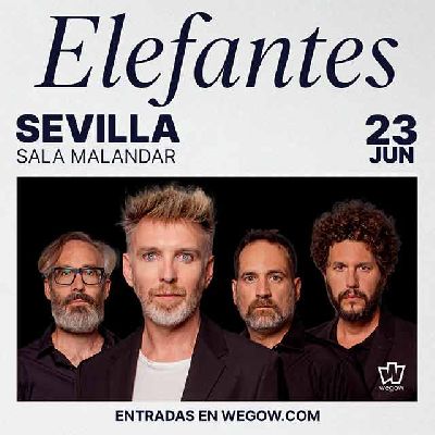 Cartel del concierto de Elefantes en Malandar Sevilla 2023