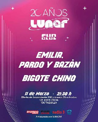 Cartel del concierto de Emilia Pardo y Bazán y Bigote Chino en FunClub Sevilla 2022