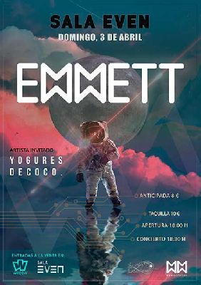 Cartel del concierto de Emmett y Yogures de Coco en la Sala Even Sevilla 2022