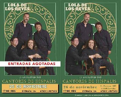 Cartel del encuentro con Cantores de Híspalis en el Tablao Lola de los Reyes de Sevilla 2023