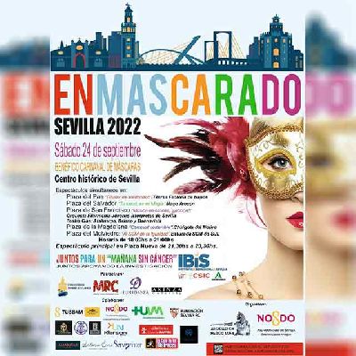 Cartel del evento benéfico Enmascarado 2022 en Sevilla