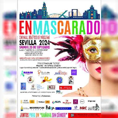 Cartel del evento benéfico Enmascarado 2024 en Sevilla