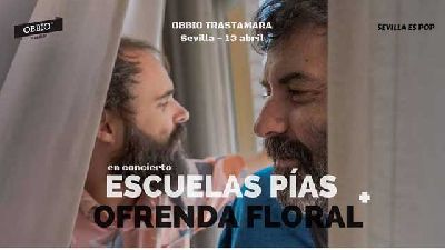 Cartel del concierto de Escuelas Pías y Ofrenda Floral en la sala Obbio de Sevilla