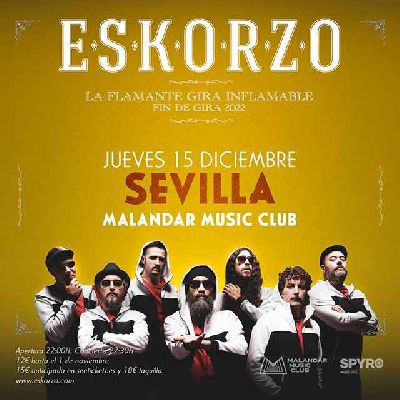 Cartel del concierto de Eskorzo en Malandar Sevilla 2022