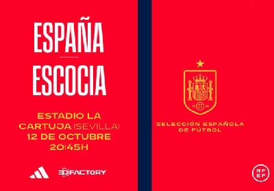 Cartel del partido España - Escocia en Sevilla 2023