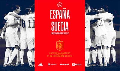 Cartel del partido España - Suecia en Sevilla 2021