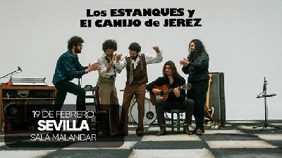 Cartel del concierto de Los Estanques y El Canijo de Jerez en Malandar Sevilla 2026