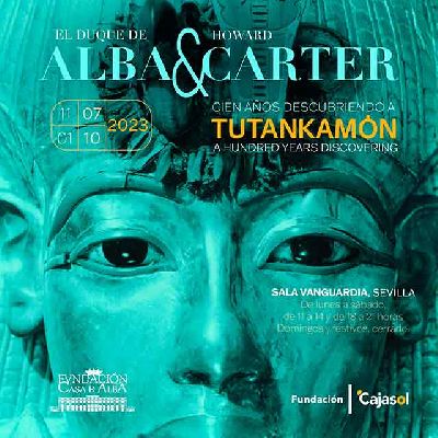 Cartel de la exposición Alba & Carter. Cien años descubriendo a Tutankamón