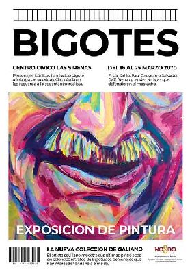 Cartel de la exposición Bigotes de Chus Galiano en la Casa de las Sirenas de Sevilla