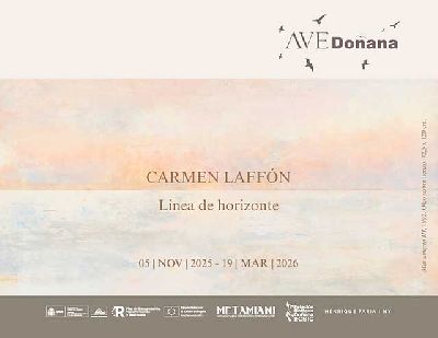 Cartel de la exposición Carmen Laffón. Línea de horizonte en Sevilla 2025