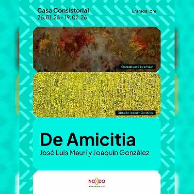 Cartel de la exposición de De amicitia en el Ayuntamiento de Sevilla 2026