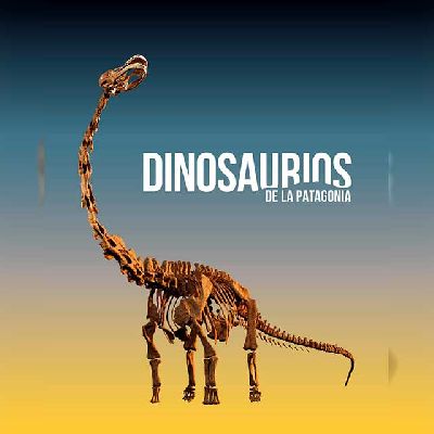 Cartel de la exposición Dinosaurios de la Patagonia en CaixaForum Sevilla