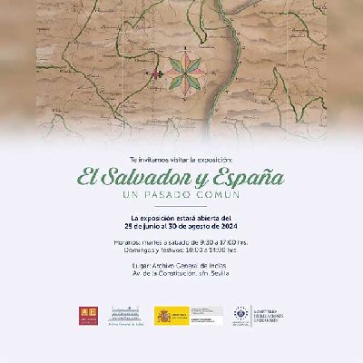 Cartel de la exposición El Salvador y España: un pasado común en el Archivo de Indias de Sevilla 2024