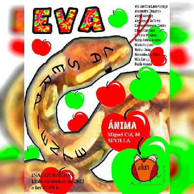 Cartel de la exposición Eva y la serpiente en la Galería Taberna Ánima Sevilla 2022
