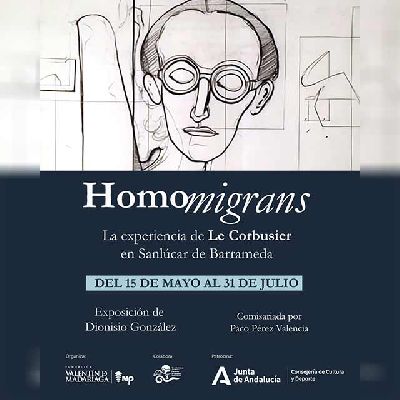 Cartel de la exposición Homomigrans en la Fundación Madariaga Sevilla 2025