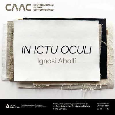 Cartel de la exposición Ignasi Aballí. In Ictu Oculi en el CAAC de Sevilla