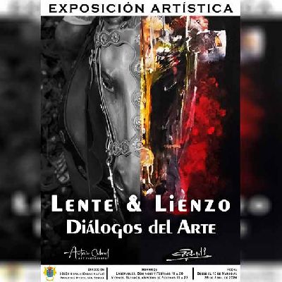 Cartel de la exposición Lente y lienzo: diálogos del arte en el Casino Militar de Sevilla 2026