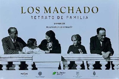 Cartel de la exposición Los Machado. Retrato de familia en la Real Fábrica de Artillería de Sevilla