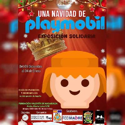 Cartel de la exposición Una Navidad de Playmobil en la Fundación Madariaga Sevilla 2024-2025