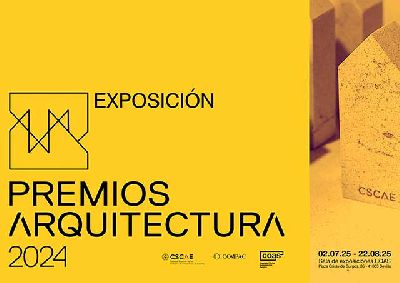 Cartel de la exposición Premios Arquitectura 2024 del CSCAE en el Colegio de Arquitectos de Sevilla 2025