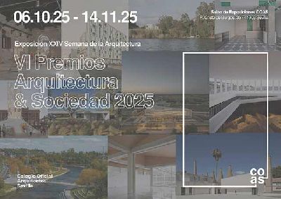 Cartel de la exposición Premios COAS 2025 en el Colegio de Arquitectos de Sevilla 2025