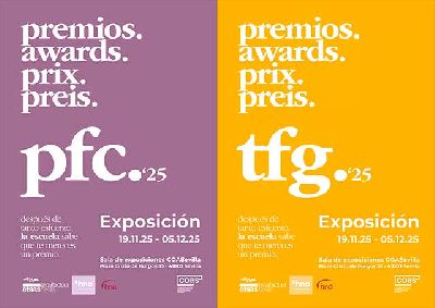Cartel de la exposición Premios PFC y TFG 2025 en el Colegio de Arquitectos de Sevilla 2025