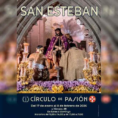 Cartel de la exposición de la Hermandad de San Esteban en el Círculo Mercantil de Sevilla 2026