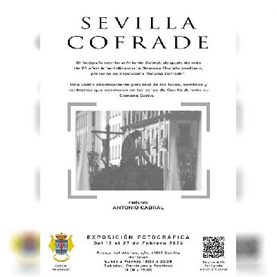 Cartel de la exposición Sevilla cofrade de Antonio Cabral en el Casino Militar de Sevilla 2024