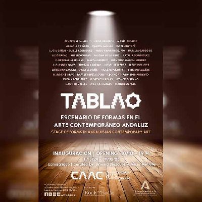 Cartel de la exposición Tablao. Escenario de formas en el arte contemporáneo andaluz en el CAAC de Sevilla